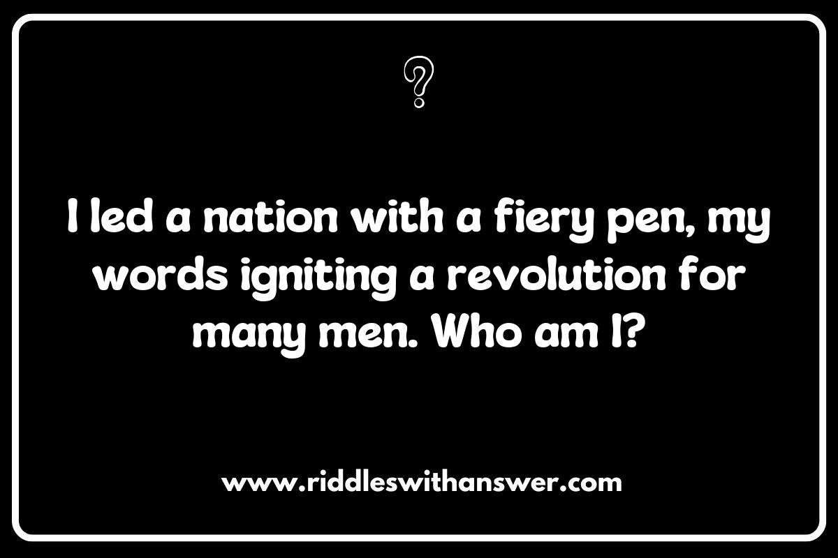 Famous Revolutionaries Riddles: Engaging Activities for History Buffs Famous Revolutionaries Riddles: Engaging Activities for History Buffs