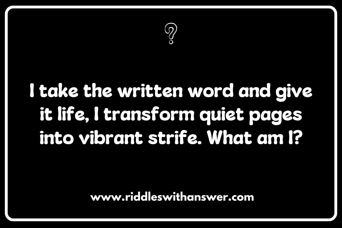 From Page to Stage: Writer and Author Riddles Related to Adaptations and Performances From Page to Stage: Writer and Author Riddles Related to Adaptations and Performances