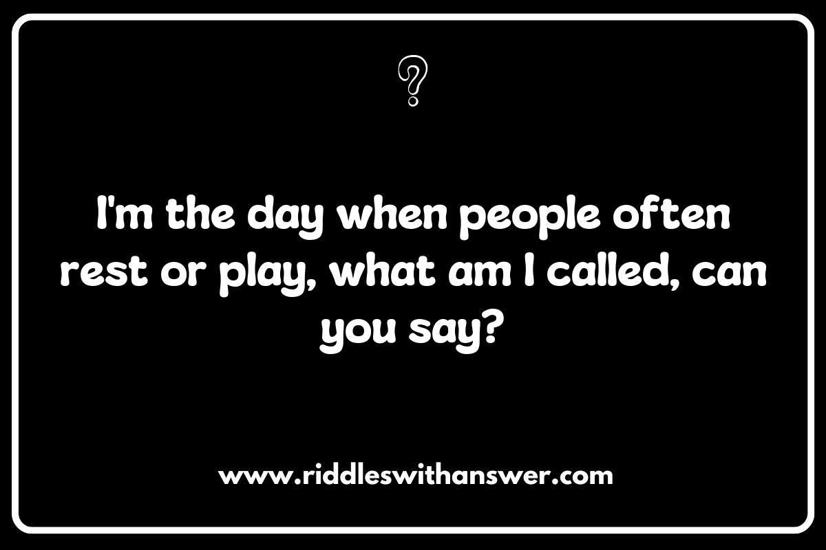 Fun and Educational Days of the Week Riddles for Classroom Activities Fun and Educational Days of the Week Riddles for Classroom Activities