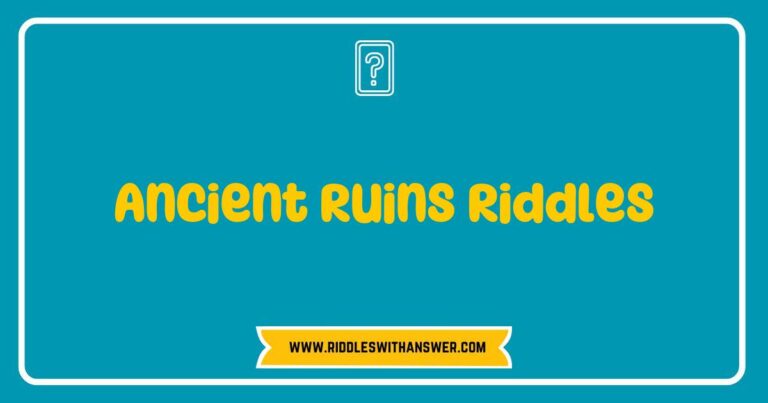 Ancient ruins riddles displayed over a backdrop of crumbling stone structures, featuring thought-provoking questions about historical civilizations and architectural mysteries, inviting viewers to explore the secrets behind these archaeological wonders.