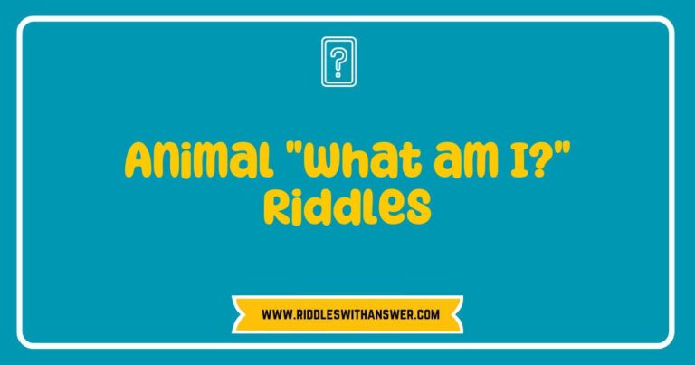 Colorful illustration of various animals featured in 'What am I?' riddles, including a lion, elephant, and owl, with playful text bubbles showcasing engaging animal riddles for kids. This image captures the fun and educational nature of animal riddles, encouraging critical thinking and creativity while learning about wildlife