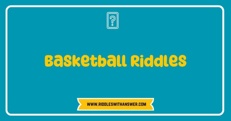Colorful illustration of a basketball court featuring a playful scene with children solving basketball riddles, showcasing popular basketball-themed puzzles like 'What has hoops but can't jump?' and 'What do you call a basketball player who loves to dance?'. This engaging image captures the fun of basketball riddles while promoting