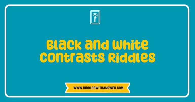 Engaging black and white contrasts riddles showcasing a creative interplay of light and shadow, featuring popular riddles like 'What has keys but can't open locks?' and 'I speak without a mouth, I hear without ears. What am I?' This image beautifully illustrates the intriguing nature of riddles that