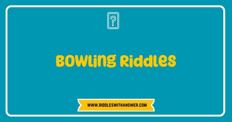 Colorful bowling pins arranged in a playful setting, accompanied by a chalkboard displaying fun bowling riddles like 'What do you call a bowler who can’t carry a tune? A strike-out!' Perfect for bowling enthusiasts looking for entertainment and laughter through clever bowling-themed riddles.