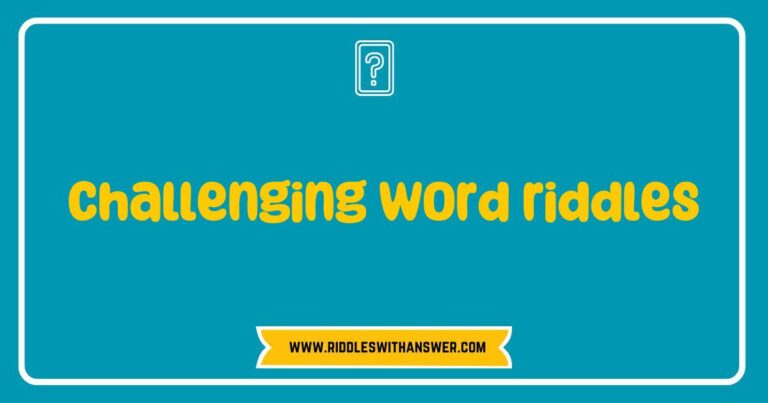 Engaging image featuring a collection of challenging word riddles, including clever puzzles like 'What has keys but can't open locks?' and 'I speak without a mouth and hear without ears. What am I?' Ideal for puzzle enthusiasts and those seeking to test their vocabulary and reasoning skills through fun and thought