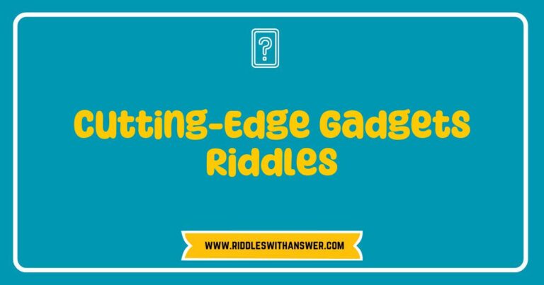 Alt text: A collection of cutting-edge gadgets accompanied by intriguing riddles, showcasing innovative technology like smartwatches, wireless earbuds, and virtual reality headsets, each presenting a fun challenge to puzzle enthusiasts. Explore the world of tech-themed riddles that engage your mind while highlighting the latest advancements in