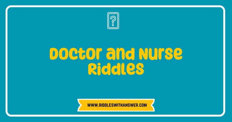 Engaging illustration of a doctor and nurse sharing fun riddles in a hospital setting, featuring playful medical-themed riddles like 'What has a heart that doesn’t beat?' and 'I’m always with you, but you can’t see me. What am I?' Perfect for kids and adults alike