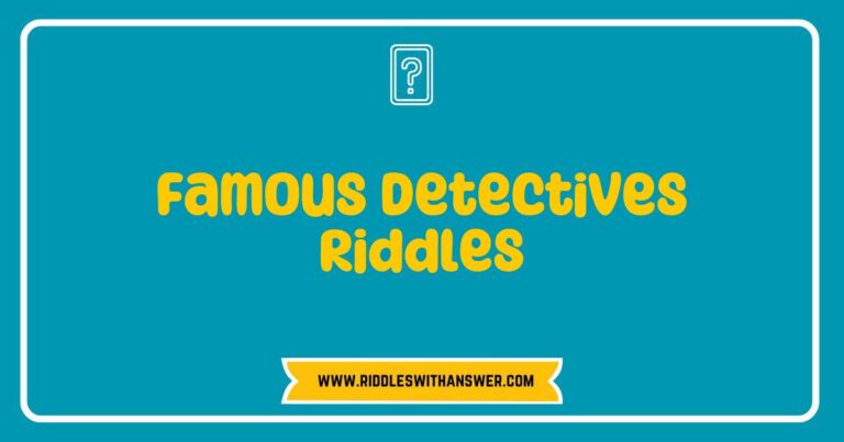 An engaging illustration of famous detectives solving riddles, featuring iconic characters like Sherlock Holmes and Hercule Poirot. The image showcases a magnifying glass, riddles written on parchment, and a detective's notebook, symbolizing the clever problem-solving skills and analytical thinking associated with detective stories and mystery puzzles