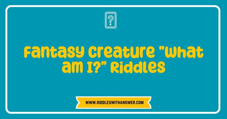 Alt text: A whimsical illustration of a fantasy creature for a 'What am I?' riddle, featuring a dragon with shimmering scales, a unicorn with a spiraled horn, and a mischievous fairy with sparkling wings. This image captures the essence of fantasy riddles, inviting viewers to solve