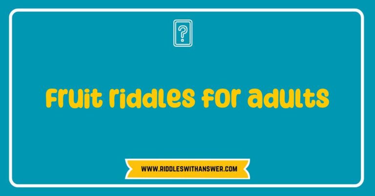 Colorful assortment of fruits with a notepad showcasing clever fruit riddles for adults, featuring questions like 'What fruit is always sad?' and 'I have seeds on the outside. What am I?' Perfect for engaging gatherings, these fun fruit-themed riddles stimulate conversation and laughter.