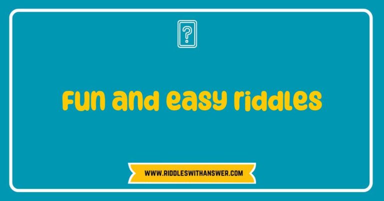 Colorful image featuring a collection of fun and easy riddles displayed on a chalkboard, including popular examples like 'What has keys but can't open locks?' and 'I'm tall when I'm young and short when I'm old, what am I?' This engaging visual captures the essence of entertaining brain teasers