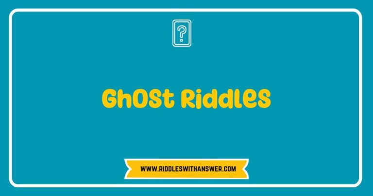 Spooky ghost riddles displayed on vintage parchment, featuring clever wordplay and eerie themes. The image showcases a hauntingly whimsical atmosphere with riddles like 'What room can no ghost enter?' and 'I can be cracked, made, told, and played. What am I?' perfect for Halloween