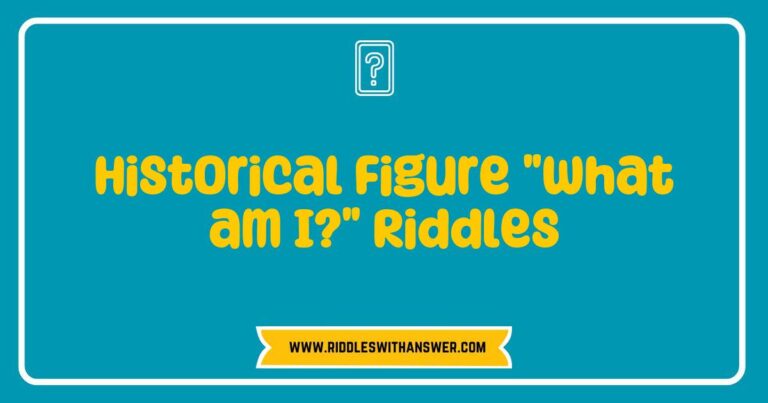 Historical figure 'What am I?' riddles featuring clues about famous personalities like Albert Einstein and Cleopatra, illustrated with engaging visuals of ancient artifacts and iconic symbols. This image showcases the creative challenge of guessing historical figures through clever riddles, enhancing educational activities and quizzes for history enthusiasts.