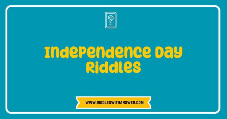 Colorful graphic featuring 'Independence Day Riddles' with festive fireworks and a patriotic backdrop, showcasing fun riddles like 'What did the flag say to the pole?' and 'Why did the American flag go to school?' Ideal for celebrating the Fourth of July with family and friends while