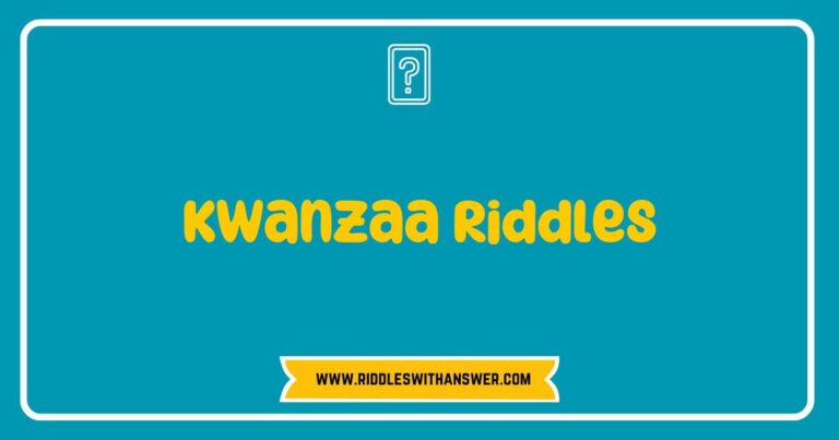 Colorful Kwanzaa Riddles display featuring traditional symbols like the kinara and colorful kente cloth, inviting family fun and educational activities during the Kwanzaa celebration. Explore engaging riddles such as 'What shines bright but is not a star?' and 'What do you light
