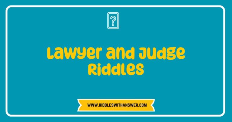 Creative illustration of a lawyer and judge engaged in a playful riddle competition, featuring popular lawyer and judge riddles like 'What has a gavel but never makes a sound?' and 'What do you call a lawyer who doesn’t chase ambulances?' This image captures the humor and wit often found