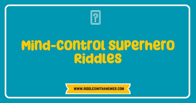 Mind-Control Superhero Riddles - An engaging image featuring a superhero character using mental powers to solve complex riddles. The vibrant illustration showcases the superhero in action, with thought bubbles containing mind-bending riddles that challenge the viewer's intellect. Explore the world of mind control and superpowers through