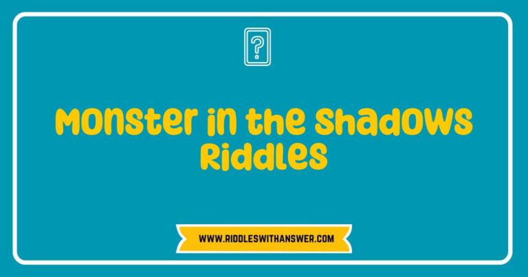 An eerie illustration depicting a 'Monster in the Shadows' surrounded by dark, twisted trees, with glowing eyes peering through the darkness. This image captures the essence of the popular 'Monster in the Shadows Riddles', featuring a mysterious atmosphere that invites viewers to solve engaging riddles and uncover hidden