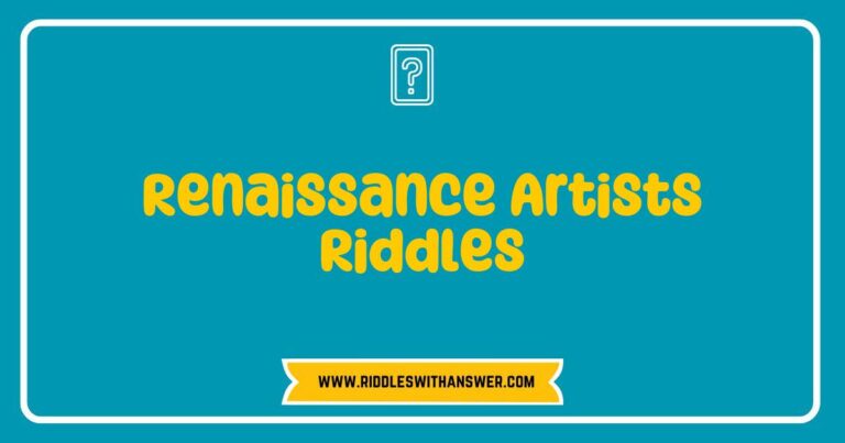 Colorful illustration of Renaissance artists engaging in playful riddles about their masterpieces, featuring famous figures like Leonardo da Vinci, Michelangelo, and Raphael. The image captures a vibrant scene where each artist is depicted solving creative riddles that reflect their iconic works, showcasing the genius of Renaissance art and the joy