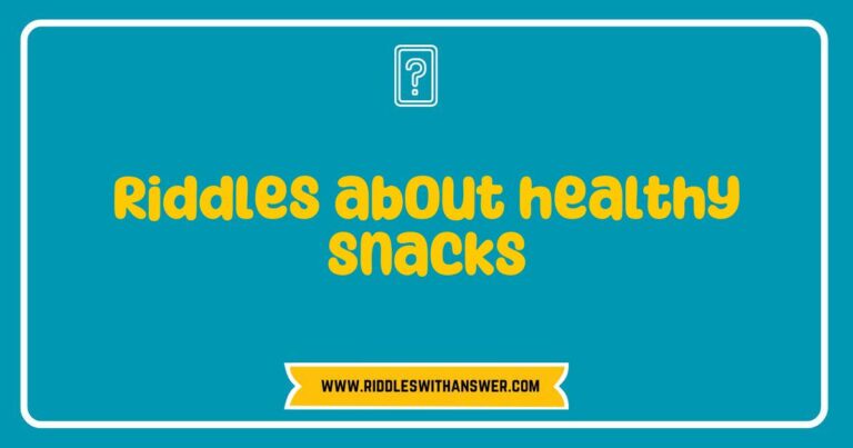 Colorful assortment of healthy snacks including fruits, nuts, and yogurt, featuring a riddle that asks, 'I am crunchy and sweet, a nutritious treat, what am I?' The image highlights vibrant snacks that promote healthy eating habits, making it perfect for those seeking fun riddles about healthy snacks