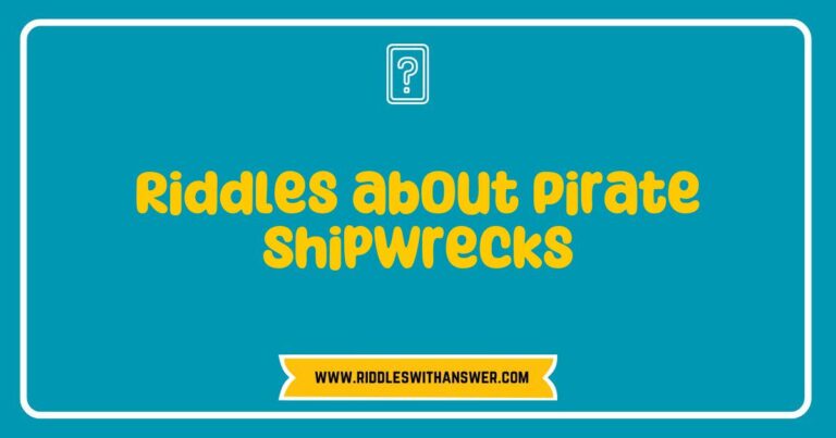 An adventurous illustration of a pirate shipwreck, surrounded by mysterious treasures and ghostly sea creatures, depicting a riddle that asks, 'What has a hull but never sails? A shipwreck filled with secrets!' This image captures the essence of pirate lore and the intrigue of shipwreck riddles,