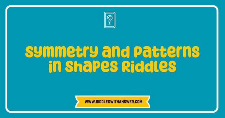 Colorful geometric shapes arranged in a symmetrical pattern, illustrating various symmetry and patterns in shapes riddles. The image features intricate designs with triangles, circles, and squares, inviting viewers to explore engaging riddles that challenge their understanding of symmetry and geometric patterns.