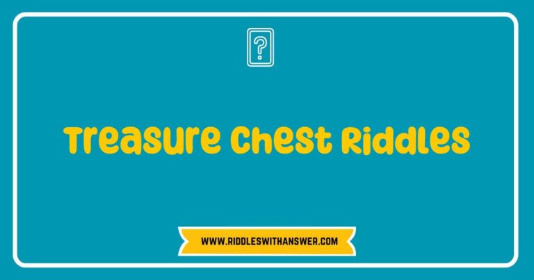 Colorful treasure chest filled with gold coins and jewels, surrounded by scrolls of parchment containing intriguing treasure chest riddles. Explore the mystery of hidden treasures with clever riddles that challenge your mind and spark adventure.