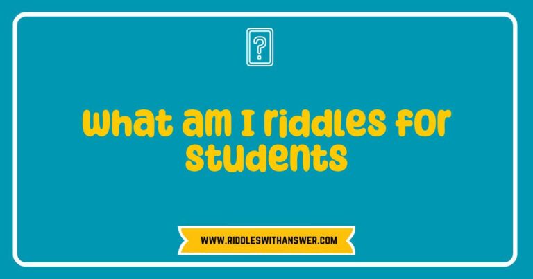 Engaging classroom scene with students solving 'What am I' riddles, featuring colorful riddle cards on desks, as they enthusiastically discuss answers to brain teasers like 'I speak without a mouth, I hear without ears. What am I?' and 'I have keys but open no locks