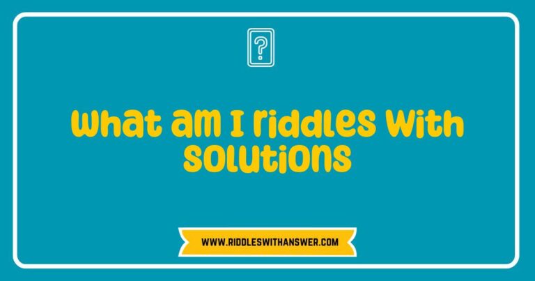 Collection of 'What am I?' riddles with solutions, featuring colorful illustrations of common riddles like 'I speak without a mouth, I hear without ears. What am I?' and 'I have keys but open no locks. What am I?' This image showcases various engaging riddles designed to