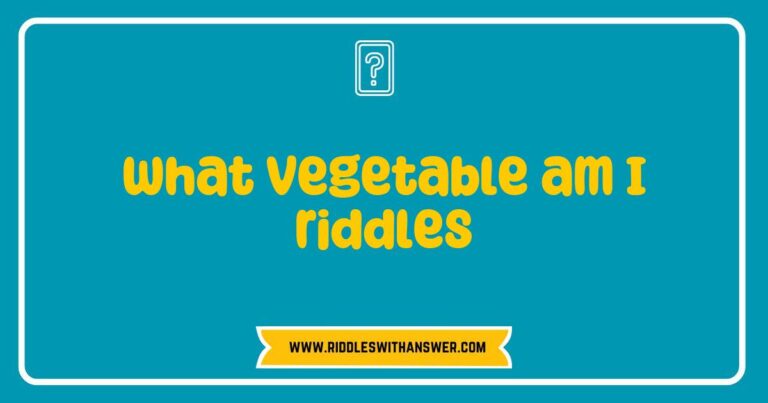 Colorful assortment of vegetables featured in a fun 'What vegetable am I?' riddle activity, showcasing riddles about carrots, broccoli, and bell peppers. The image highlights playful clues and vibrant produce, perfect for engaging kids and families in healthy eating habits through creative riddles.