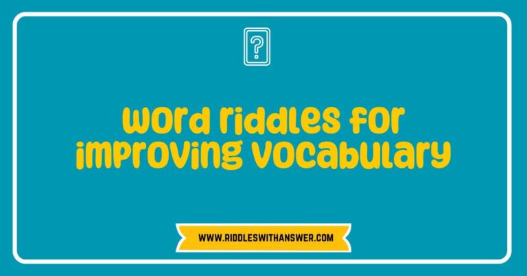 Colorful illustration of a brain teaser book featuring 'Word Riddles for Improving Vocabulary,' showcasing various engaging word puzzles and riddles designed to enhance language skills and expand vocabulary. The cover highlights playful graphics, inviting readers to explore fun challenges that promote learning through wordplay and critical thinking.