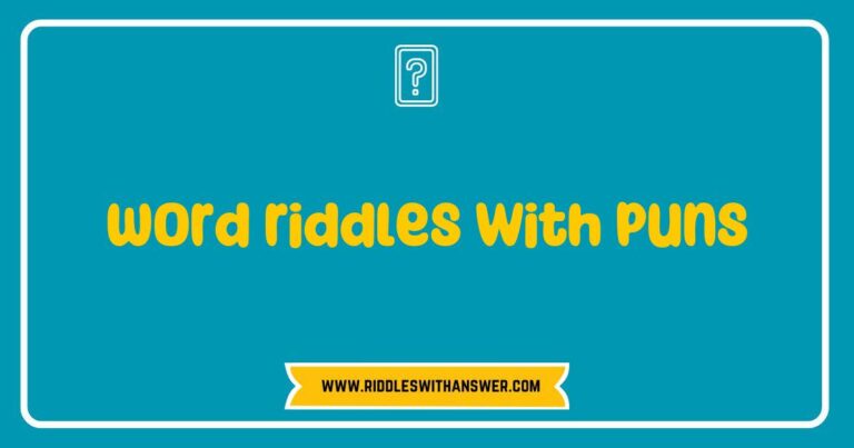 Colorful illustration of word riddles featuring puns, showcasing playful phrases like 'What has keys but can't open locks?' alongside vibrant graphics of question marks and light bulbs, highlighting the fun of language games and brain teasers centered around clever wordplay. Perfect for enthusiasts of riddles and pun lovers