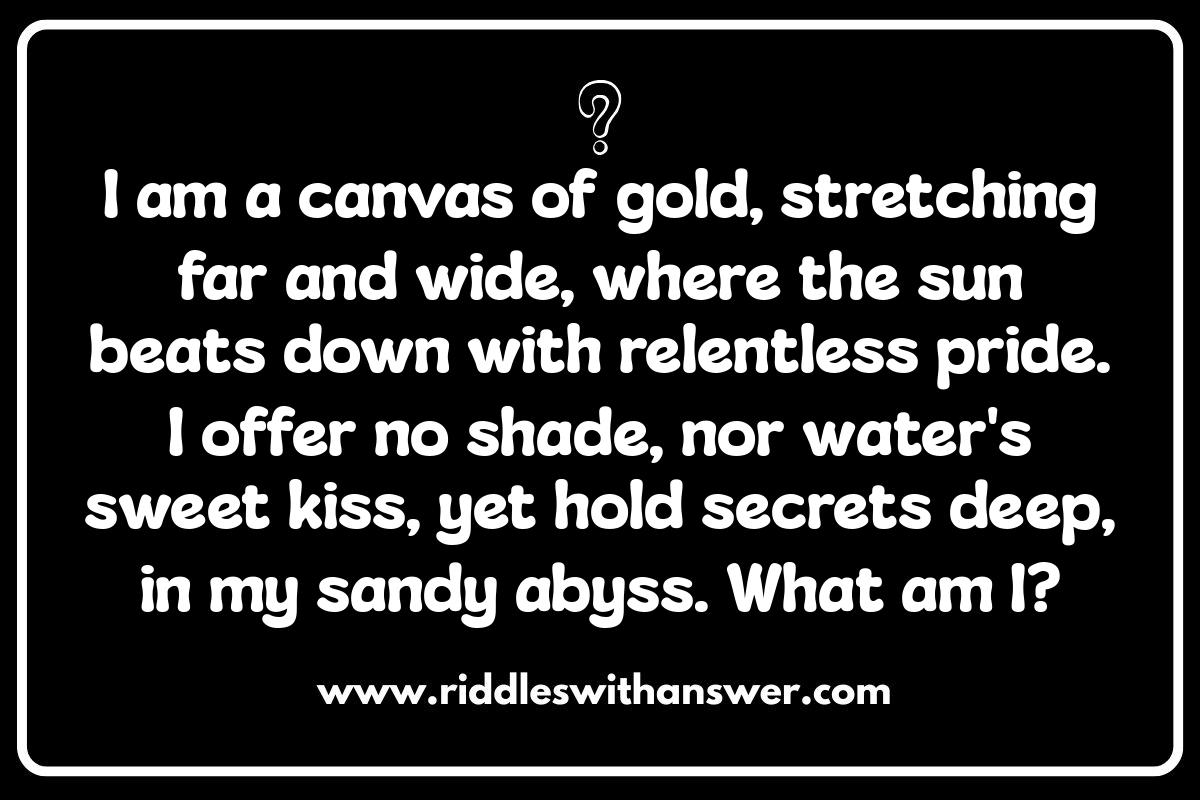 Desert Riddles: Setting the Scene for Adventure Desert Riddles: Setting the Scene for Adventure