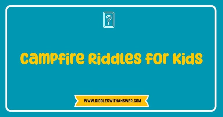 Okay, here are a few options for SEO-optimized alt text for an image related to Campfire Riddles for Kids, keeping it descriptive and natural: **Option 1 (Focus on the activity):** > Kids gathered around a campfire, enjoying a fun session of campfire riddles. **Option 2 (Focus on the setting):** > A cozy campfire scene with children laughing and guessing answers to campfire riddles for kids. **Option 3 (More detailed):** > A group of children sitting near a crackling campfire, engaged in a game of campfire riddles, a perfect outdoor activity. **Option 4 (Shorter, if space is limited):** > Campfire riddles being shared with kids around a fire. **Option 5 (If the image features a book or cards):** > A close-up of campfire riddle cards, ready for a fun night of brain teasers with kids. **