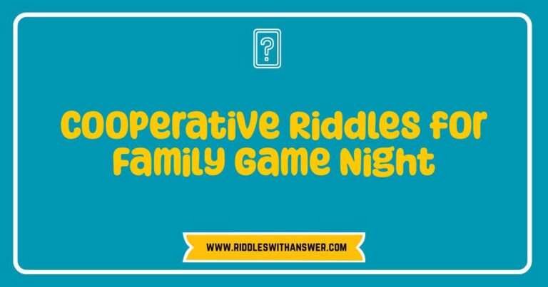 Here are a few options, playing with different nuances: **Option 1 (Focus on the activity):** > A family works together to solve cooperative riddles during a fun-filled game night. **Option 2 (Focus on the image content):** > Smiling family members engaged in a cooperative riddles challenge during their game night activity. **Option 3 (More specific):** > Close up of a family enjoying cooperative riddles as part of their family game night, showing expressions of concentration and joy. **Option 4 (Slightly longer, includes keywords):** > A family is pictured actively participating in a game night, working as a team to solve cooperative riddles and enjoy quality time together. **Why these are SEO optimized:** * **Include the main keyword:** All options naturally incorporate cooperative riddles and family game night. * **Descriptive:** They paint a clear picture