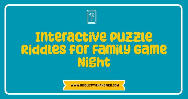 Here are a few options, playing with slightly different angles: **Option 1 (Focus on engagement):** > A family enjoys solving an interactive puzzle riddle together during their game night, showcasing a fun and engaging activity. **Option 2 (Focus on the type of activity):** > Close-up shot of an interactive puzzle riddle, perfect for family game night, with hands working to find the solution. **Option 3 (Focus on the family aspect):** > An image of a family gathered around a table, actively participating in an interactive puzzle riddle designed for family game night entertainment. **Option 4 (Slightly more specific):** > A colorful interactive puzzle riddle laid out on a table, ready for a fun and challenging family game night. **Key Considerations:** * **Interactive puzzle riddle is the core keyword and is included naturally.** * **Family game night is also included as a