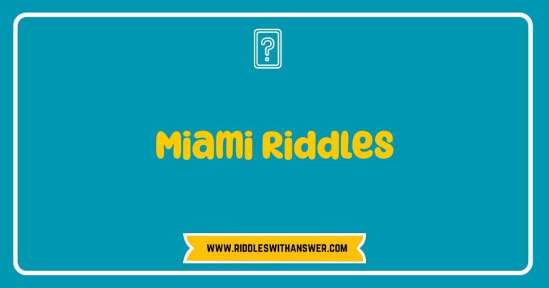 Okay, here are a few options for SEO-optimized alt text for an image related to Miami Riddles, playing with different image possibilities: **Option 1 (Image is of a scenic Miami location with a riddle written on it):** > A scenic view of Miami with a cryptic riddle displayed, showcasing the fun of Miami Riddles. **Option 2 (Image is of people solving a riddle in Miami):** > People engaging in a fun activity, solving a Miami Riddle outdoors. **Option 3 (Image is a graphic with a question mark and Miami-themed elements):** > Graphic design featuring a question mark and Miami imagery, representing the challenge of Miami Riddles. **Option 4 (Image is a close-up of a riddle card or paper with text):** > Close-up of a riddle card, highlighting the text of a Miami Riddle and its clever wording. **Option 5 (Image is of a landmark with