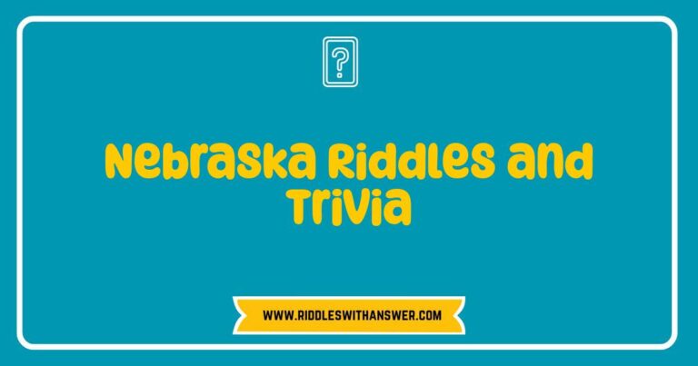 Okay, here are a few options for SEO-optimized alt text for an image related to Nebraska Riddles and Trivia, ranging from more general to more specific: **Option 1 (General):** `Alt Text: Nebraska themed trivia and riddles illustration. Explore fun facts and brain teasers about the Cornhusker State.` **Option 2 (Slightly More Specific):** `Alt Text: A colorful image showcasing Nebraska riddles and trivia questions. Test your knowledge of Nebraska history, landmarks, and culture with these brain games.` **Option 3 (If the image shows specific elements):** `Alt Text: Illustration featuring Nebraska landmarks like Chimney Rock and a covered wagon, representing riddles and trivia about the state. Learn interesting facts about Nebraska through fun questions.` **Option 4 (If the image is more text-based, like a title card):** `Alt Text: Title card for a collection of Nebraska riddles