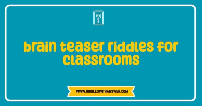 Here are a few options, depending on the specific image: **Option 1 (General image of kids thinking):** > A group of elementary school students engaged in solving brain teaser riddles in their classroom, promoting critical thinking and problem-solving skills. **Option 2 (Image of a specific riddle):** > An example of a visual brain teaser riddle displayed on a whiteboard in a classroom setting, perfect for engaging students with fun logic puzzles. **Option 3 (Image of a teacher with a riddle):** > A teacher presenting brain teaser riddles to her class, using challenging questions to encourage active participation and cognitive development. **Option 4 (Image of a worksheet with riddles):** > A worksheet filled with brain teaser riddles designed for classroom use, providing a fun and educational activity for students of all ages. **Option 5 (Image of a student solving a riddle):** > A student focused intently while working on a