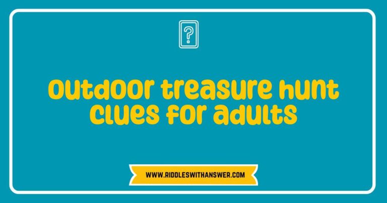 Adults deciphering outdoor treasure hunt clues in a park setting.